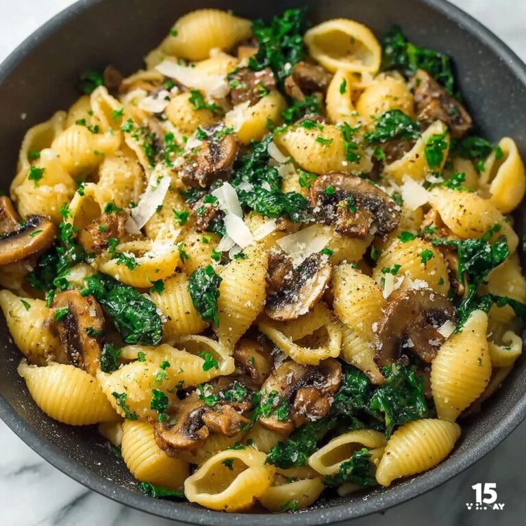 Simple Mushroom Spinach Pasta Salad Recipe